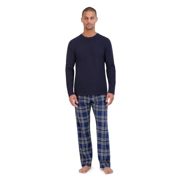 Hanes Originals Men's 2pc Comfort Fleece Sleep Pajama Set -‎ Blue Small - Picture 1 of 1